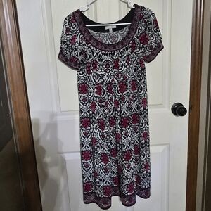 London Style Black and Pink Ornate Dress